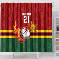 Zimbabwe Cricket Custom Shower Curtain The Chevrons Cricket Ball Fire - Wonder Print Shop
