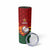 Zimbabwe Cricket Custom Skinny Tumbler The Chevrons Cricket Ball Fire - Wonder Print Shop