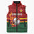 Zimbabwe Cricket Custom Sleeveless Puffer Jacket The Chevrons Cricket Ball Fire - Wonder Print Shop
