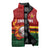 Zimbabwe Cricket Custom Sleeveless Puffer Jacket The Chevrons Cricket Ball Fire - Wonder Print Shop