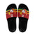 Zimbabwe Cricket Custom Slide Sandals The Chevrons Cricket Ball Fire - Wonder Print Shop