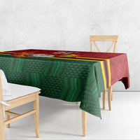 Zimbabwe Cricket Custom Tablecloth The Chevrons Cricket Ball Fire - Wonder Print Shop