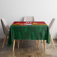 Zimbabwe Cricket Custom Tablecloth The Chevrons Cricket Ball Fire - Wonder Print Shop