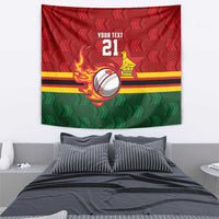 Zimbabwe Cricket Custom Tapestry The Chevrons Cricket Ball Fire - Wonder Print Shop