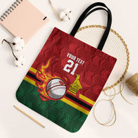 Zimbabwe Cricket Custom Tote Bag The Chevrons Cricket Ball Fire - Wonder Print Shop