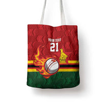 Zimbabwe Cricket Custom Tote Bag The Chevrons Cricket Ball Fire - Wonder Print Shop
