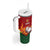 Zimbabwe Cricket Custom Tumbler With Handle The Chevrons Cricket Ball Fire - Wonder Print Shop