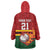 Zimbabwe Cricket Custom Wearable Blanket Hoodie The Chevrons Cricket Ball Fire - Wonder Print Shop