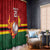 Zimbabwe Cricket Custom Window Curtain The Chevrons Cricket Ball Fire - Wonder Print Shop