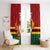 Zimbabwe Cricket Custom Window Curtain The Chevrons Cricket Ball Fire - Wonder Print Shop