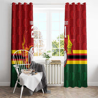Zimbabwe Cricket Custom Window Curtain The Chevrons Cricket Ball Fire - Wonder Print Shop