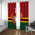 Zimbabwe Cricket Custom Window Curtain The Chevrons Cricket Ball Fire - Wonder Print Shop