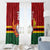Zimbabwe Cricket Custom Window Curtain The Chevrons Cricket Ball Fire - Wonder Print Shop