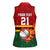 Zimbabwe Cricket Custom Women Sleeveless Polo Shirt The Chevrons Cricket Ball Fire - Wonder Print Shop