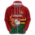 Zimbabwe Cricket Custom Zip Hoodie The Chevrons Cricket Ball Fire - Wonder Print Shop