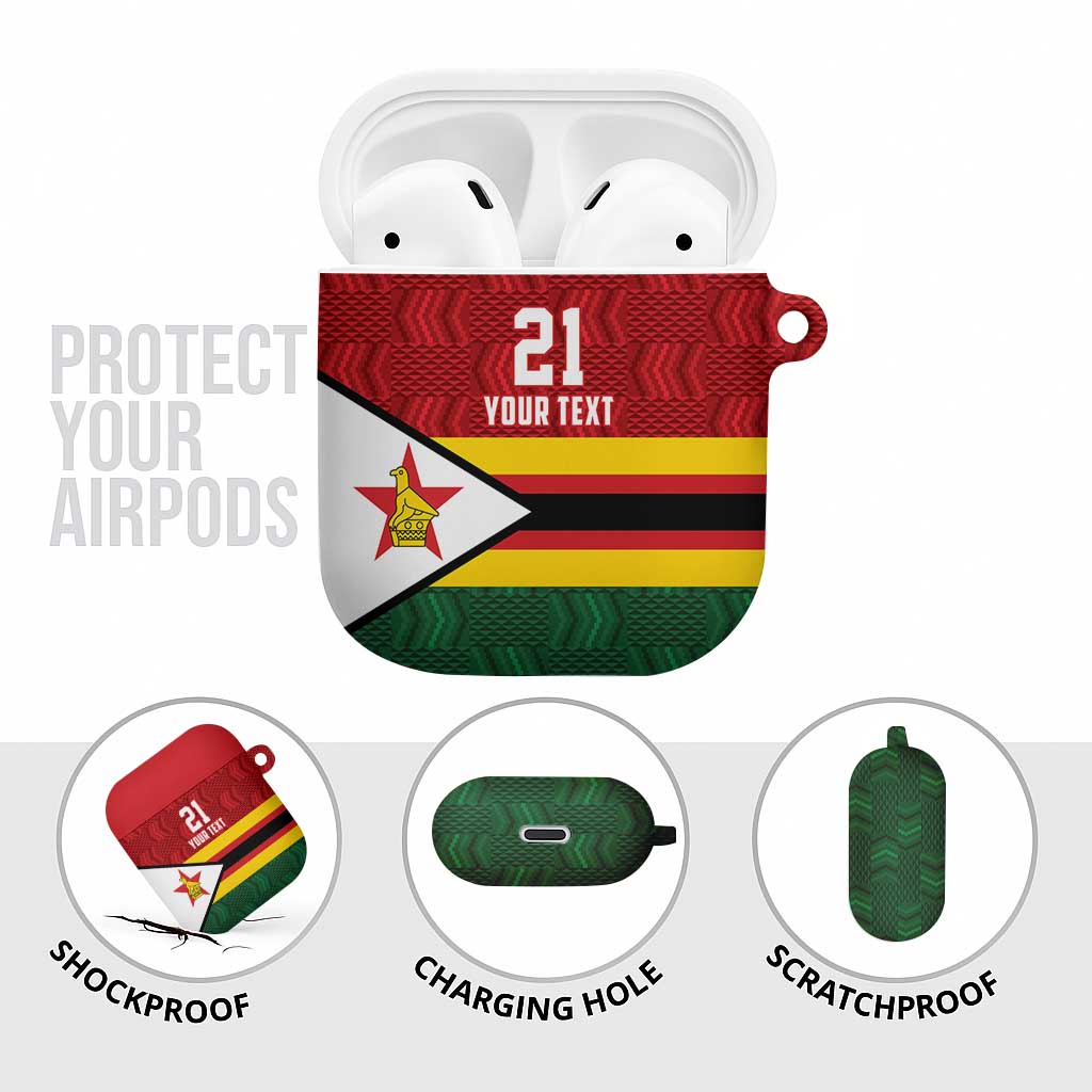 Zimbabwe Cricket Custom AirPods Case Zimbabwean Pattern Flag Motif - Wonder Print Shop