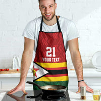 Zimbabwe Cricket Custom Apron Zimbabwean Pattern Flag Motif - Wonder Print Shop
