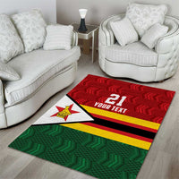 Zimbabwe Cricket Custom Area Rug Zimbabwean Pattern Flag Motif - Wonder Print Shop