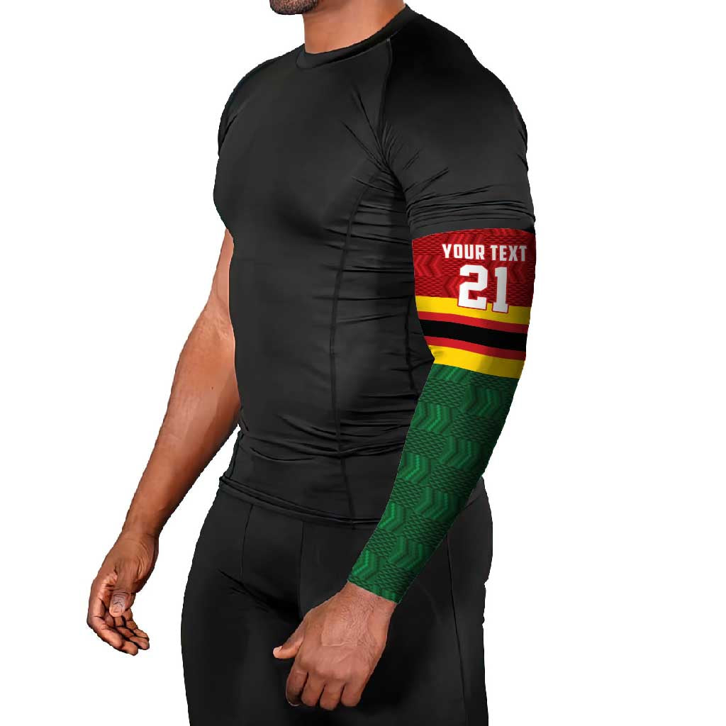 Zimbabwe Cricket Custom Arm Sleeves Zimbabwean Pattern Flag Motif - Wonder Print Shop