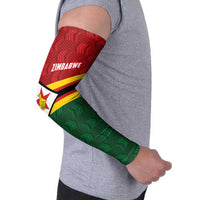 Zimbabwe Cricket Custom Arm Sleeves Zimbabwean Pattern Flag Motif - Wonder Print Shop