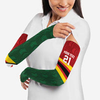 Zimbabwe Cricket Custom Arm Sleeves Zimbabwean Pattern Flag Motif - Wonder Print Shop