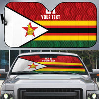 Zimbabwe Cricket Custom Auto Sun Shade Zimbabwean Pattern Flag Motif - Wonder Print Shop