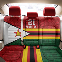 Zimbabwe Cricket Custom Back Car Seat Cover Zimbabwean Pattern Flag Motif - Wonder Print Shop