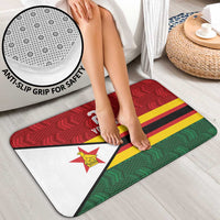 Zimbabwe Cricket Custom Bathroom Set Zimbabwean Pattern Flag Motif - Wonder Print Shop