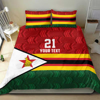 Zimbabwe Cricket Custom Bedding Set Zimbabwean Pattern Flag Motif - Wonder Print Shop
