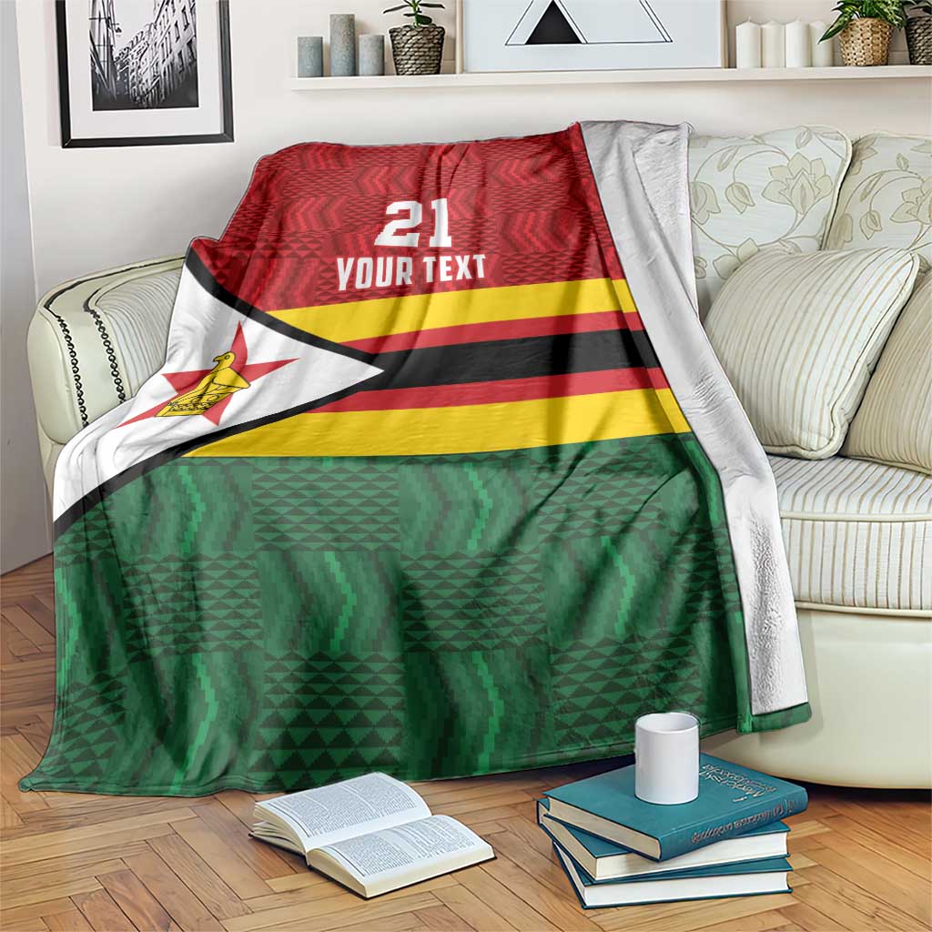 Zimbabwe Cricket Custom Blanket Zimbabwean Pattern Flag Motif - Wonder Print Shop