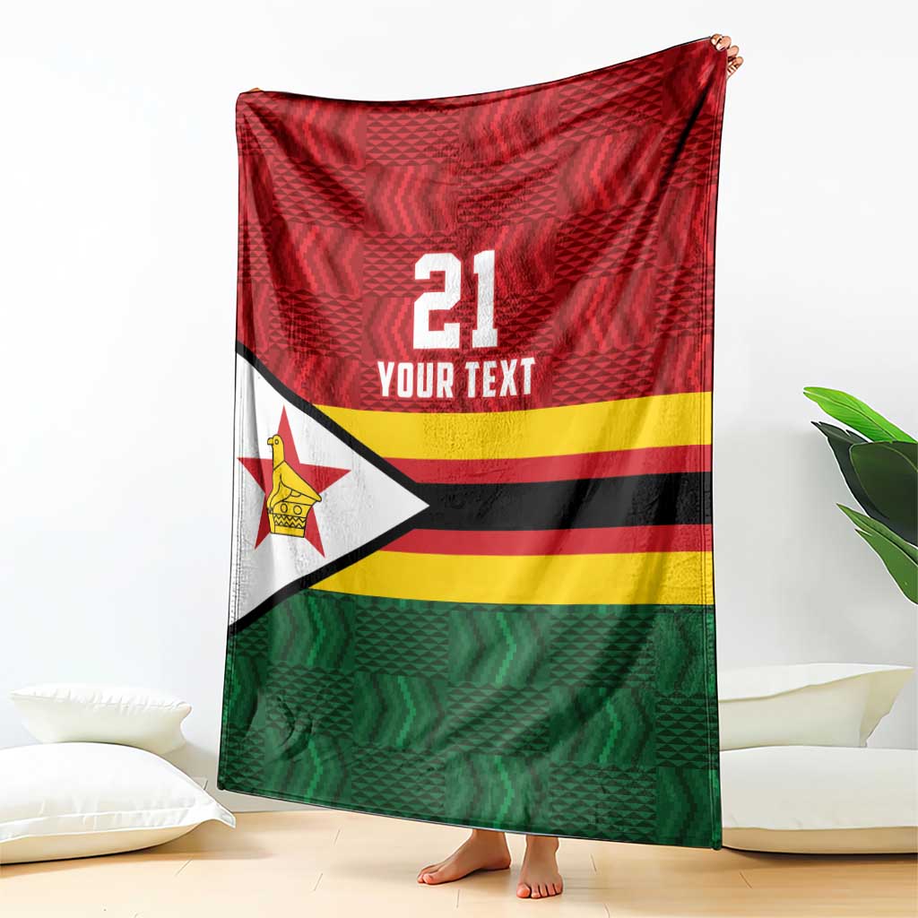 Zimbabwe Cricket Custom Blanket Zimbabwean Pattern Flag Motif - Wonder Print Shop