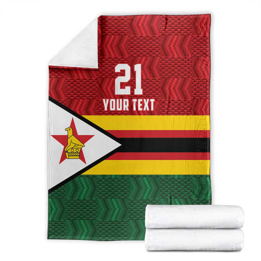 Zimbabwe Cricket Custom Blanket Zimbabwean Pattern Flag Motif - Wonder Print Shop