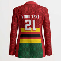 Zimbabwe Cricket Custom Blazer Zimbabwean Pattern Flag Motif - Wonder Print Shop
