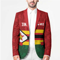Zimbabwe Cricket Custom Blazer Zimbabwean Pattern Flag Motif - Wonder Print Shop