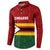 Zimbabwe Cricket Custom Button Sweatshirt Zimbabwean Pattern Flag Motif - Wonder Print Shop