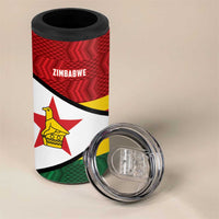 Zimbabwe Cricket Custom 4 in 1 Can Cooler Tumbler Zimbabwean Pattern Flag Motif - Wonder Print Shop