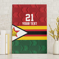 Zimbabwe Cricket Custom Canvas Wall Art Zimbabwean Pattern Flag Motif - Wonder Print Shop