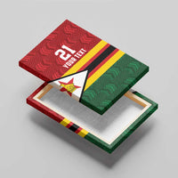 Zimbabwe Cricket Custom Canvas Wall Art Zimbabwean Pattern Flag Motif - Wonder Print Shop