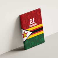 Zimbabwe Cricket Custom Canvas Wall Art Zimbabwean Pattern Flag Motif - Wonder Print Shop