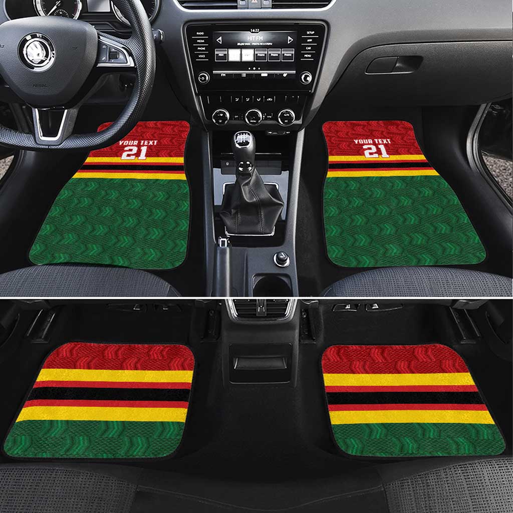Zimbabwe Cricket Custom Car Mats Zimbabwean Pattern Flag Motif - Wonder Print Shop