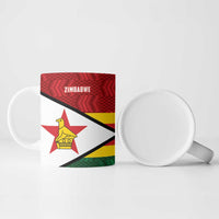 Zimbabwe Cricket Custom Ceramic Mug Zimbabwean Pattern Flag Motif - Wonder Print Shop