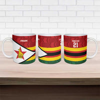 Zimbabwe Cricket Custom Ceramic Mug Zimbabwean Pattern Flag Motif - Wonder Print Shop