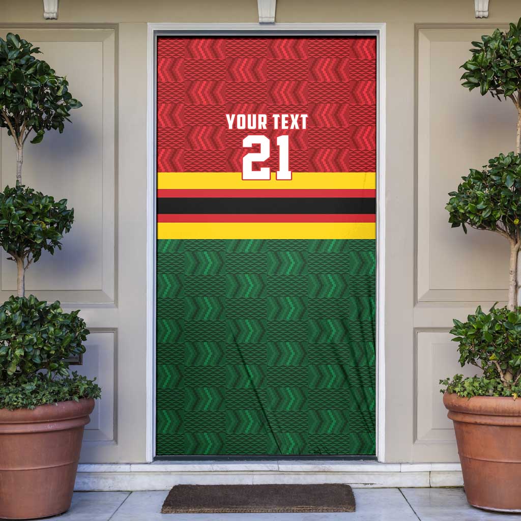 Zimbabwe Cricket Custom Door Cover Zimbabwean Pattern Flag Motif - Wonder Print Shop