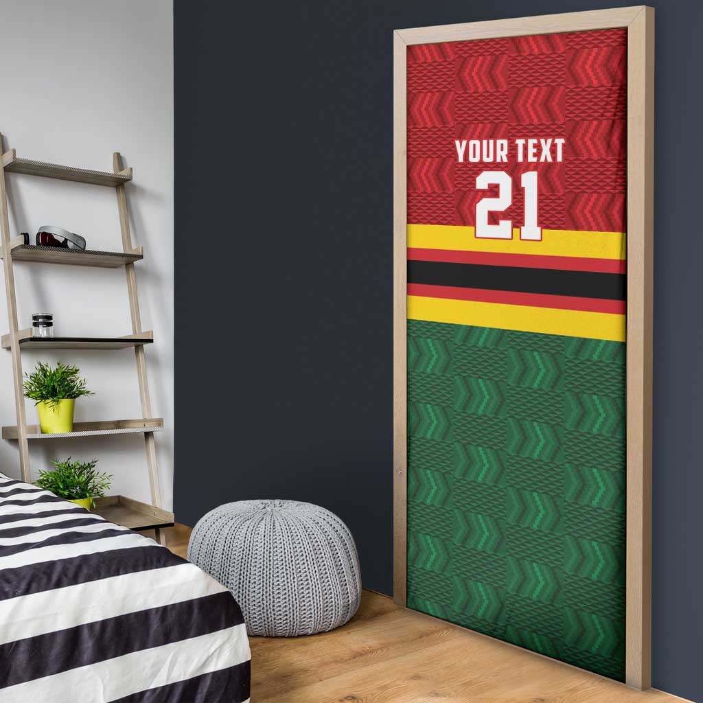 Zimbabwe Cricket Custom Door Cover Zimbabwean Pattern Flag Motif - Wonder Print Shop
