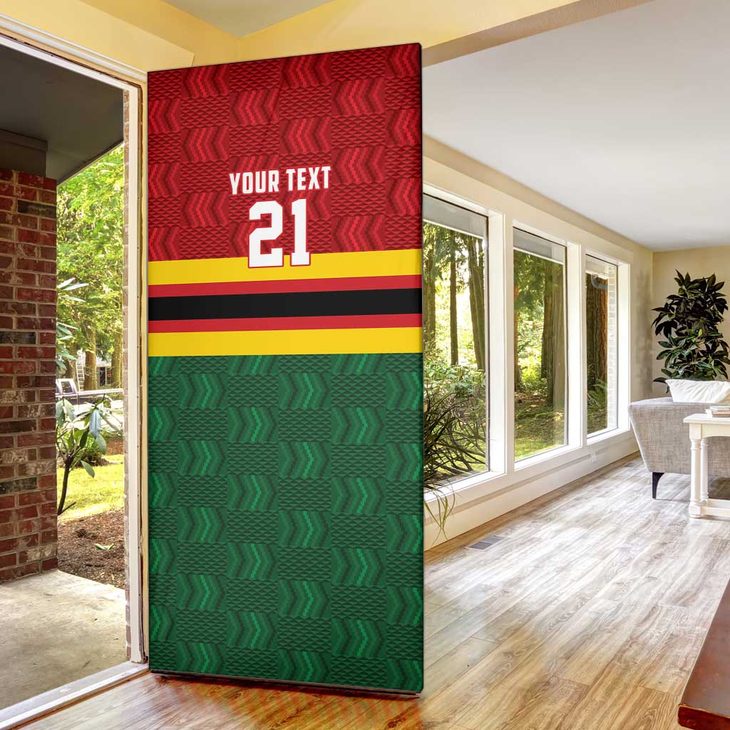 Zimbabwe Cricket Custom Door Cover Zimbabwean Pattern Flag Motif - Wonder Print Shop