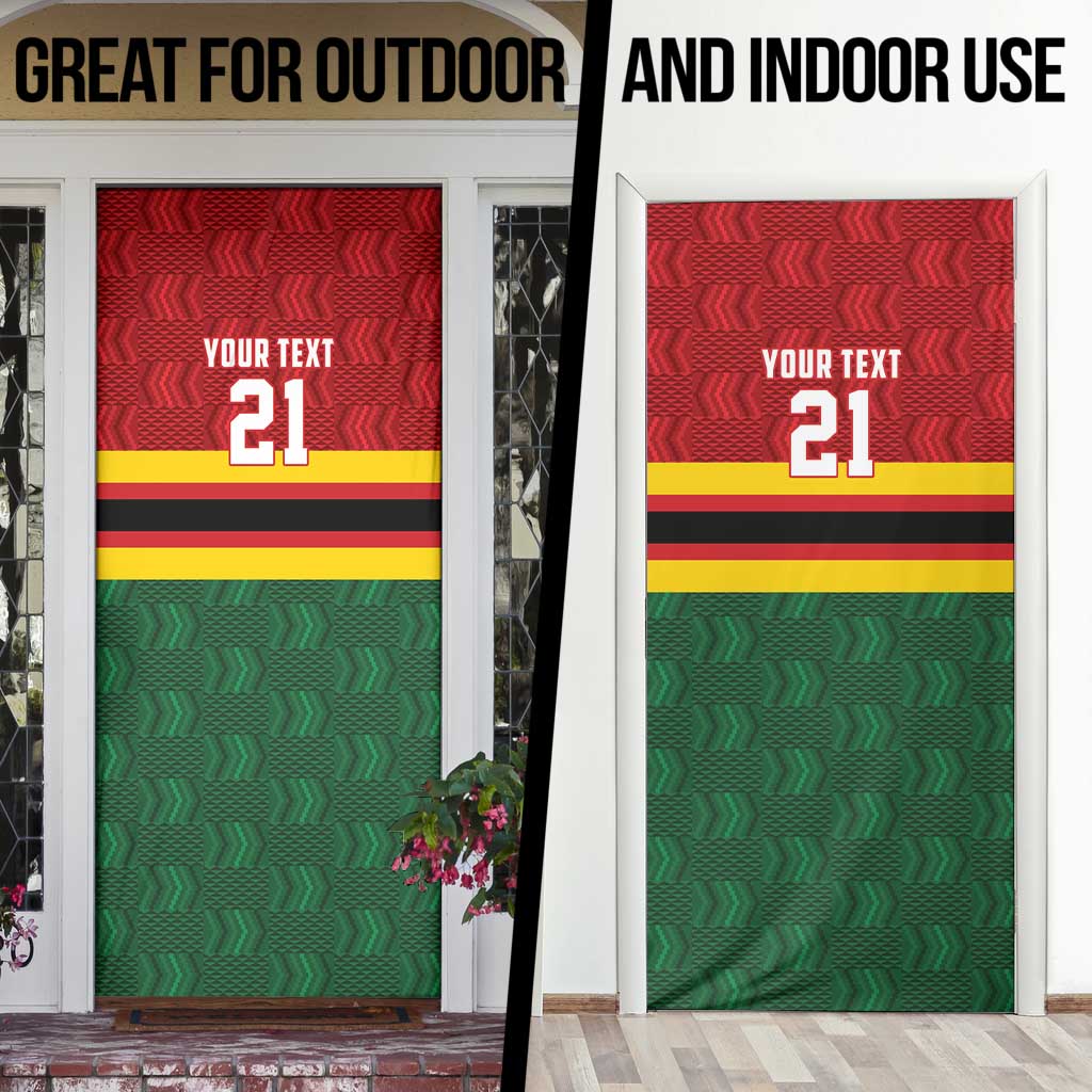 Zimbabwe Cricket Custom Door Cover Zimbabwean Pattern Flag Motif - Wonder Print Shop