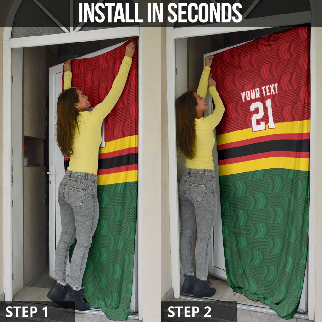 Zimbabwe Cricket Custom Door Cover Zimbabwean Pattern Flag Motif - Wonder Print Shop