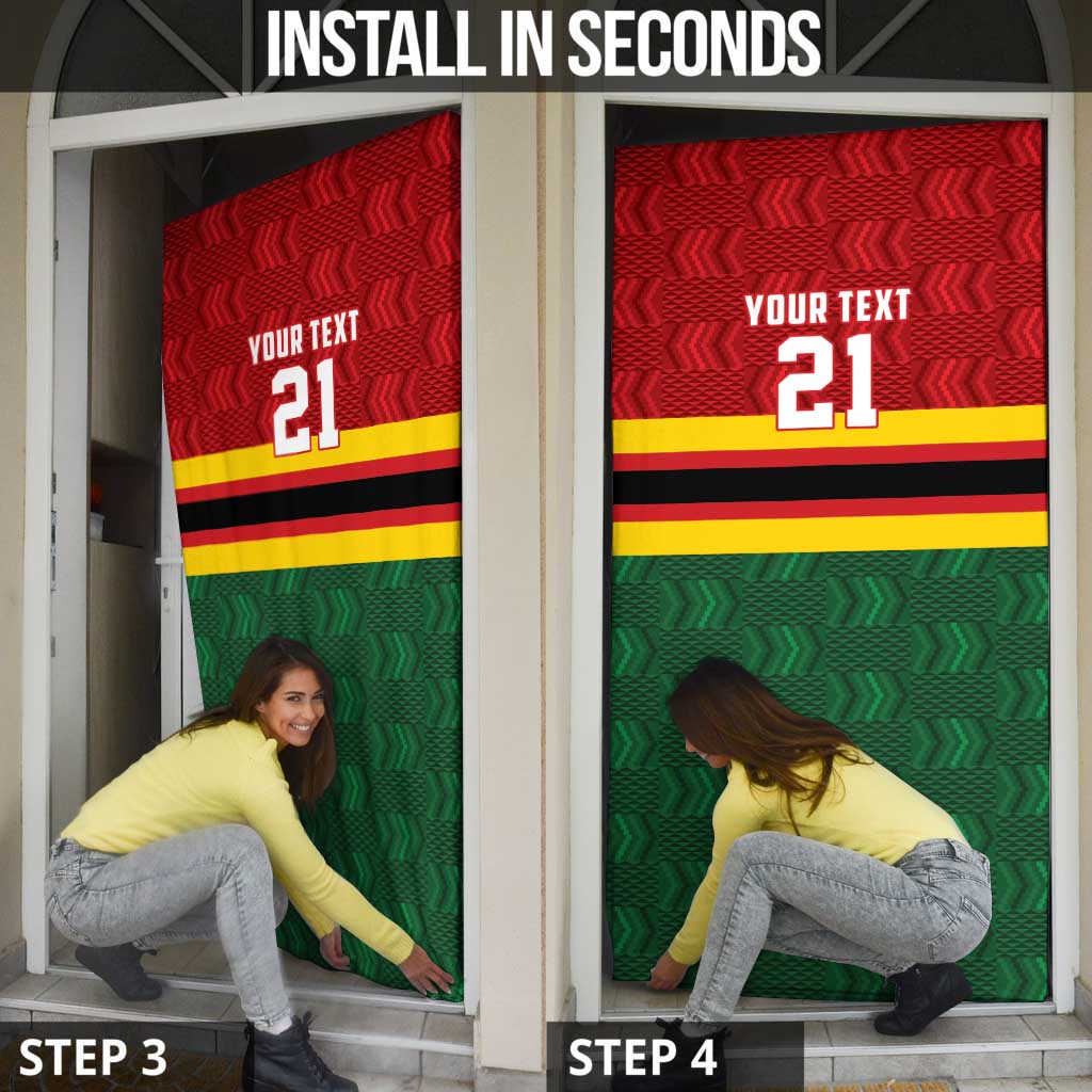 Zimbabwe Cricket Custom Door Cover Zimbabwean Pattern Flag Motif - Wonder Print Shop
