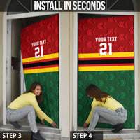 Zimbabwe Cricket Custom Door Cover Zimbabwean Pattern Flag Motif - Wonder Print Shop