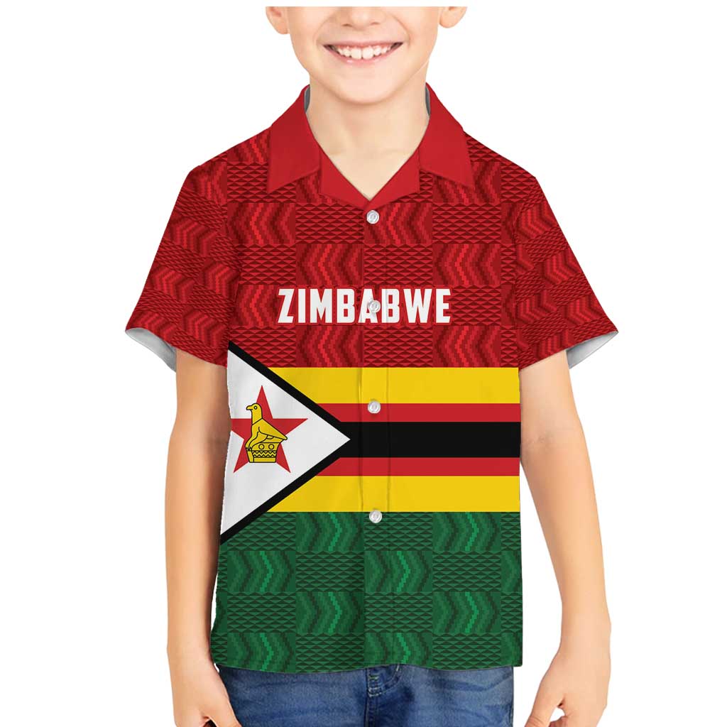 Zimbabwe Cricket Custom Family Matching Mermaid Dress and Hawaiian Shirt Zimbabwean Pattern Flag Motif - Wonder Print Shop